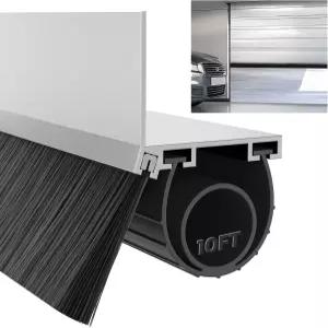 빔노바 10피트 유니버설 차고 문 하단 씰 방수 브러시 및 알루미늄 트랙 리테이너 U자형+O 링 고무