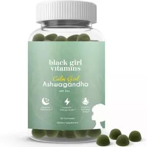 블랙 걸 비타민 차분한 소녀 아쉬와간다 아연 구미 스트레스 지원 이완 및 정신적 명확성 촉진 수면 면역