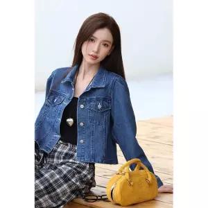 청 여성용 춘추 쇼트 아우터 코트 슬림핏 자켓 상의 레이어드 원픽3