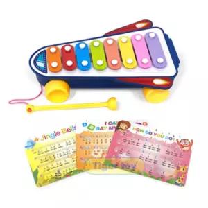 로켓모양 바퀴달린 실로폰 음악 교구 집콕놀이 키즈카페 유아용 손자선물 유치원