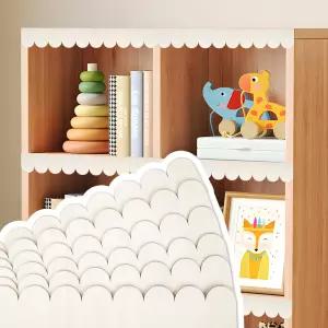 6팩 스캘럽 장식용 목재 트림 미완성 가장자리 DIY 나무 몰딩 가정용 벽 창문 캐비닛 선반 문틀 공예 x