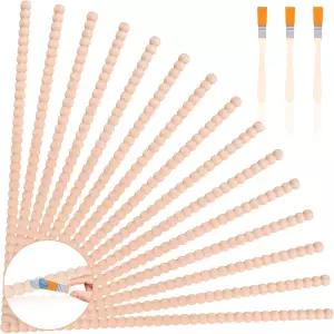 15개의 구슬 나무 트림 미완성 3D 장식용 목재 15.67인치 반은 문 벽용 색1