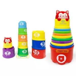 애니멀 컵쌓기 집중력 교육교구 10pcs 어린이날선물 키즈카페 집콕놀이 소근육발달