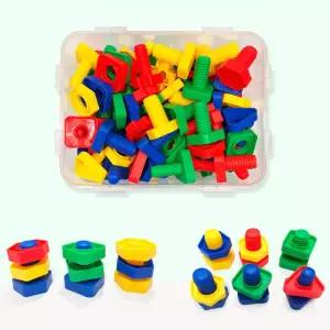 소근육자극 너트 볼트 나사 모양 블럭 블록놀이완구 생일선물 유치원교구