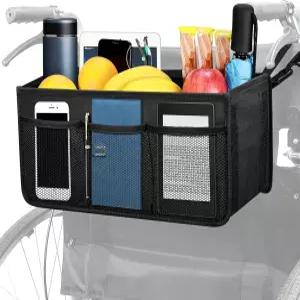 닷데이 휠체어 백팩 등받이용 바구니 사용자를 위한 가방 액세서리 보관함 컵 홀더와 함께 걸 수 있는