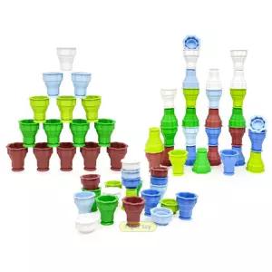 폴딩형 소프트컵 쌓기놀이 블럭 32pcs 육아방 손주선물 교육용완구 유아교구 아기블록