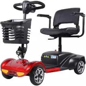 4륜 모빌리티 스쿠터 시니어용 전 지형 전동 휠체어 좌석 포함 12마일 장거리 파워 연장 배터리 충전기 및