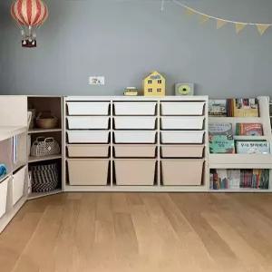 4단 1200 유치원책장 수납장 전면책장 서재 높은