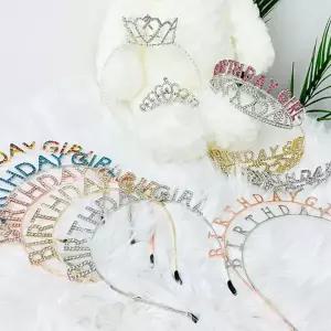 큐빅 파티 머리띠 왕관 액세서리 장식 생일 파티 머리띠 용품 헤어