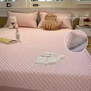 냉감패드lk 4면고정 패밀리 핑크베개커버포함 여름용침대패드 라지킹 여름