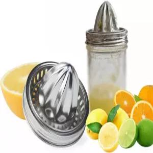 3.38인치 와이드 마우스 메이슨 병용 2Pcs 스테인리스 스틸 착즙기 뚜껑 시트러스 레몬 오렌지 수동 핸드