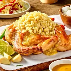 [욜로부로] 겉바속촉 국내산 닭 숯불 마늘통닭 (한마리+마늘소스)