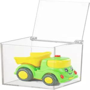 뚜껑이 있는 키스유 작은 아크릴 상자 투명 힌지 커피 포드 홀더 캔디 용기 루사이트 사각 큐브