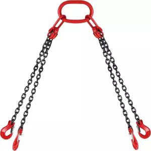 해피바이 5피트 체인 슬링 5/16인치 X 엔진 리프트 G80 합금 강철 호이스트 3톤 레그 그랩 후크 4개 포함