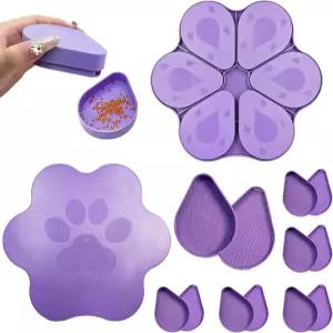 다이아몬드 페인팅 액세서리-도구 트레이 키트 - 뚜껑 보라색 구슬 공예품이 포함된 보관함용 12PCS 아트