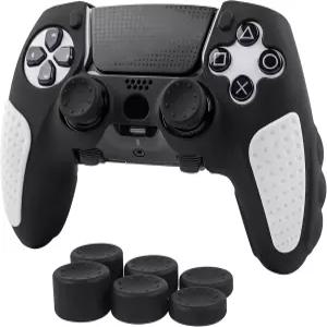 듀얼센스 엣지용 스킨 인체공학적 소프트 미끄럼 방지 실리콘 컨트롤러 그립 커버 케이스 액세서리 엄지