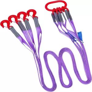 키보못 10피트 3m 폴리에스터 리프팅 슬링 G80 후크 및 링 포함 - 4톤 용량 6 1 안전 계수 열처리 도장