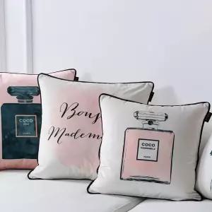 명품향수 프린팅 쿠션 소파 쿠션커버 50x50 거실인테리어 paris