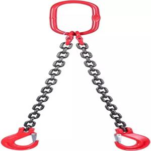 5피트 헤비 듀티 산업용 리프팅 체인 2톤 용량 6mm 두께 이중 다리 슬링 훅 건설 리깅 및 견인을 위한