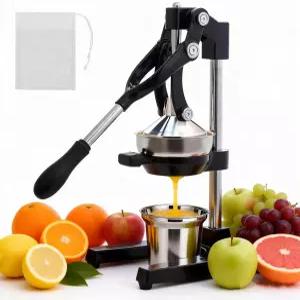 주철 착즙기 수동 전문 시트러스 스테인리스 컵 포함 사용 및 청소가 간편하고 오렌지 석류 레몬(블랙)용