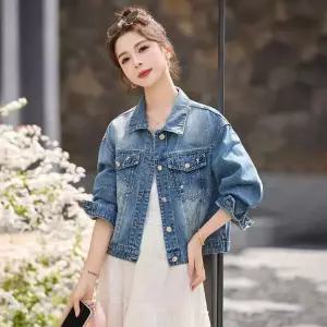 청 빈티지 봄 상의 핫피스 자켓 여자재킷 코트 원템1