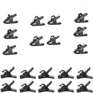 케이블 고정 블랙 싱글 마운트 타이 클립 라펠 라발리에 마이크 헤드웨어 유선/무선 이어버드용 WL93 및