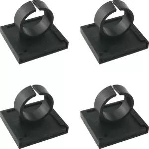 ZCZQC 4PCS 소형 무선 마이크 클립 접착식 백킹 고정 사각 스탠드 후크 데스크톱 로고 블랙