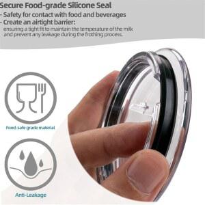 호환 Nespresso Aeroccino 3 3R 3593 & 3594 우유 거품기 기계용 우유 거품기 뚜껑 커버 및 씰 교체 부품