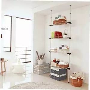 고정행거 세탁기 4단선반 행거 고정식옷걸이 604행거