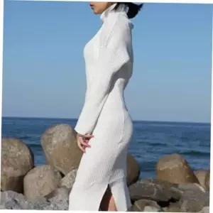 의류 목폴라 니트 롱 원피스 고급스러운 데이트룩 하객룩