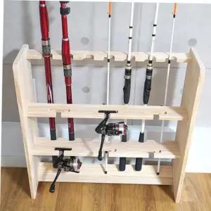 다니우드 아름데코 원목 낚시대 멀티 로드 거치대 7구+6구