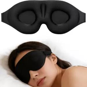여성 및 남성용 3D 컨투어 슬립 마스크 100 암막 눈가리개 - 눈과 속눈썹에 무압감 수면 여행 낮잠 명상