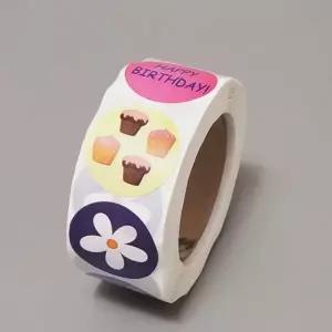 롤 스티커 감성 핸드메이드 일러스트 선물 포장 스티커 다이어리 어린이집 학용품 유치원 포장용 이벤트