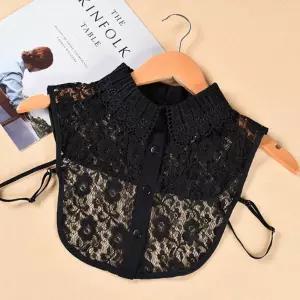 자수 펀칭 레이스 페이크 카라 레이어드 카라 넥카라 zUF6+8kye