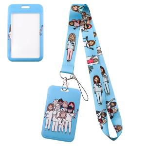 의사 간호사 크리덴셜 거치대 스트랩 끈 열쇠 배지 신분증 신용 카드 통과 걸이 로프 라리앗 액세서리 선물