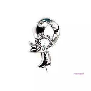 백금도금 리본 브로치 Simple vwx604