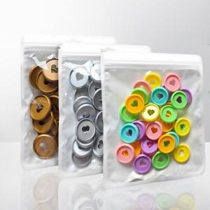 30개입 루즈리프 바인딩 버클 24mm/28mm/32mm 러브 디스크 노트북 앨범 아이돌 카드 버섯 모양 링