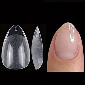 120개 - 숏 아몬드 반투명 인조 손톱 네일 디자인 및 살롱 확장하며 데이트 일상복