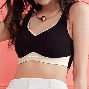 [로즈엘리][단품] 노와이어 노후크 V라인 심리스 투톤 스포츠브라 3컬러 2026