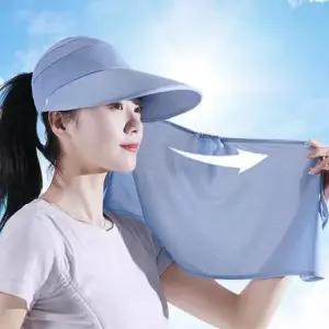 캐디모자 얼굴 목가림 풀커버 탈부착 여성 햇빛가림 썬캡 모자