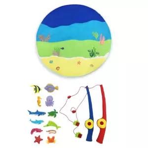 유아 둘이하는 헝겊물고기 낚시놀이세트 어린이선물 소근육 키카