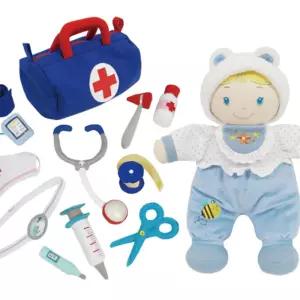 아기 환자인형 헝겊 병원놀이가방세트 교회 의사선생님 유아발달
