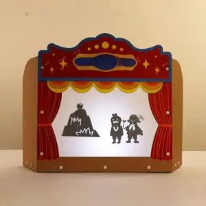 그림자 인형극장 diy 틀 무대 장난감 종이박스 역할극 손인형 제외 미니손극장
