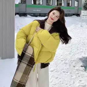 여자 니트 패딩조끼 숏다운 오리털 조끼+노카라 원픽1