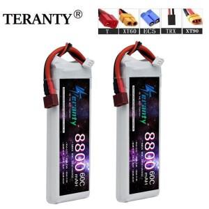 TERANTY 2S 배터리 7.4V 8800mAh 리포 XT60 EC5 TRX 포함) RC 쿼드콥터 헬리콥터 자동차 보트 드론 예비 부