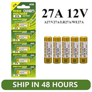 27A 12V 알카라인 배터리 A27/V27A/LR27A/WE27A 자동차 경보기 리모컨 천장 선풍기 및 가정 보안 시스템 제