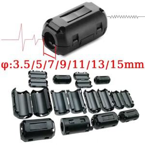 방지 스냅 페라이트 필터 케이블 3.5 5 7 9 11 13mm 코어 초크 클립 EMC 내경 디가우징