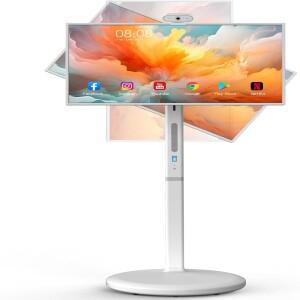 바퀴 달린 휴대용 TV 화면 1080P 터치 스크린 모니터 안드로이드 OS 13 내장 배터리 분리형 카메라 HDMI 32