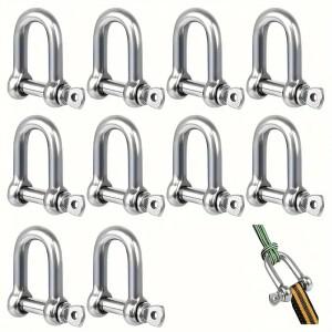 체인 와이어 로프 리프팅 캠핑 스크류 핀 5PCS D 샤클 티타늄 강철 헤비 듀티