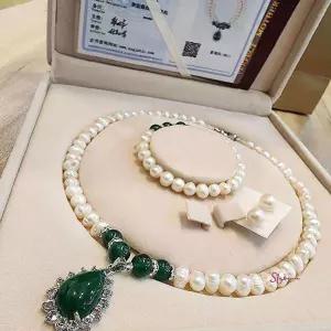 여성 목걸이 팔찌 진주 못난이 귀걸이 담수 선물세트lmn789